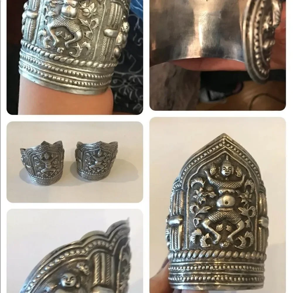 .925 Silver Cuff Buddha Antique Bracelets
